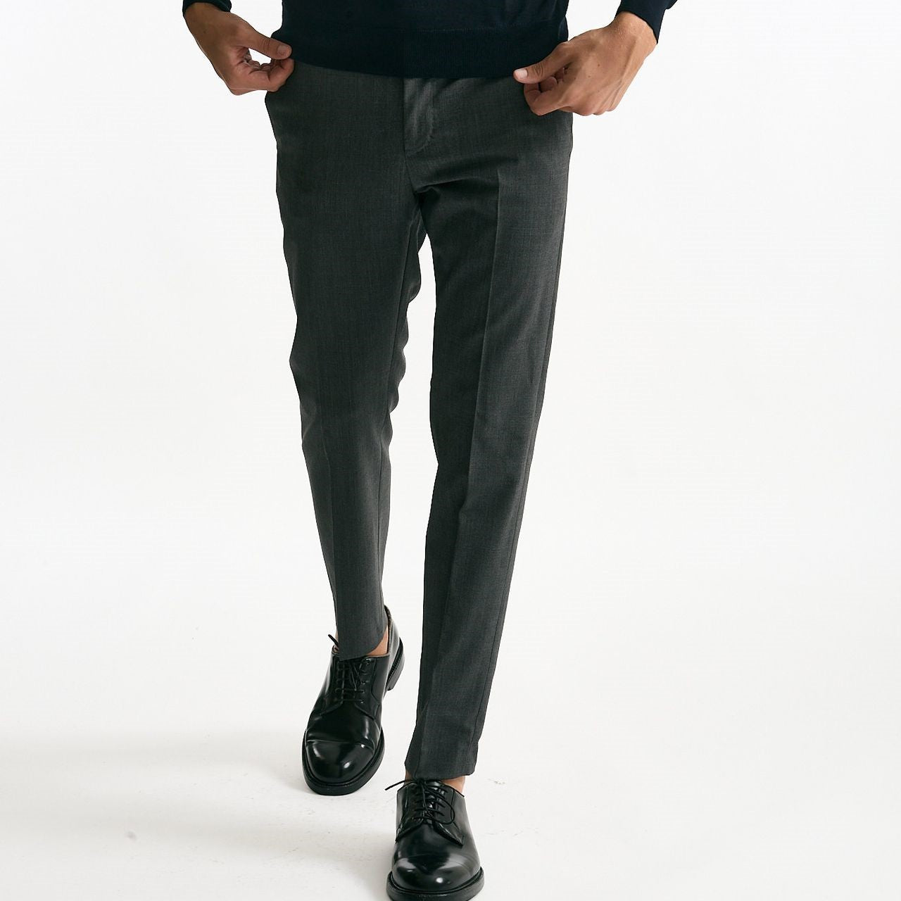 Pantalone EDGE- DIECI in lana stretch grigio men Pt torino - 8