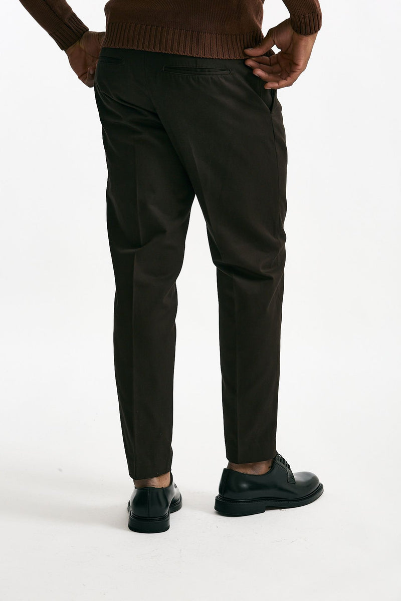 Pantalone EDGE-REBEL in cotone fermo marrone men Pt torino - 3