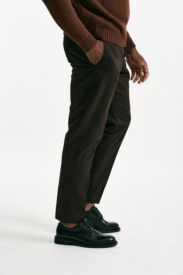 Pantalone EDGE-REBEL in cotone fermo marrone men Pt torino