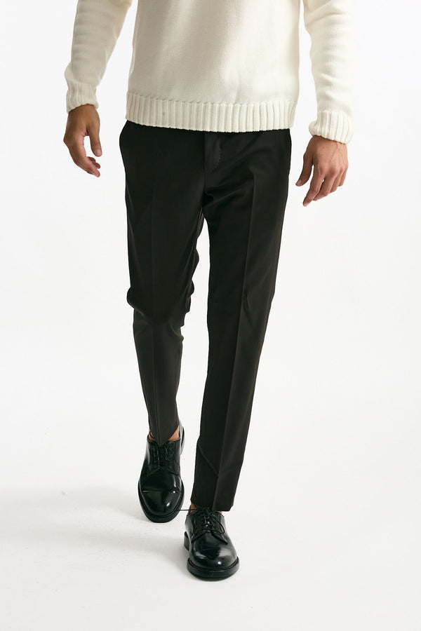 Pantalone EDGE- DIECI in lana stretch marrone men Pt torino