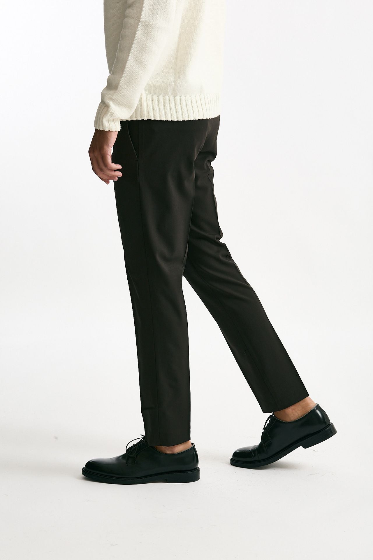 Pantalone EDGE- DIECI in lana stretch marrone men Pt torino - 2