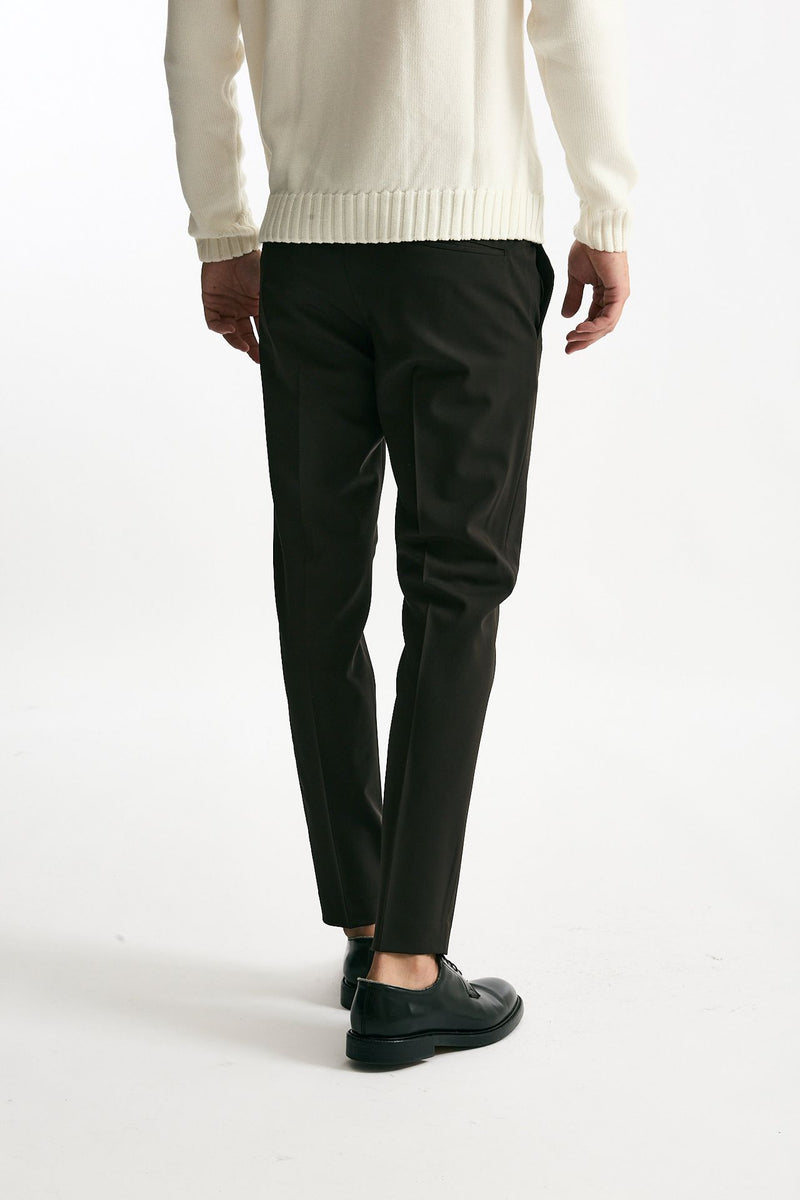 Pantalone EDGE- DIECI in lana stretch marrone men Pt torino - 3