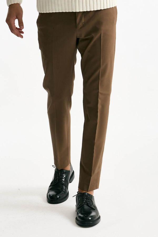 Pantalone EDGE- DIECI in lana stretch cammello men Pt torino