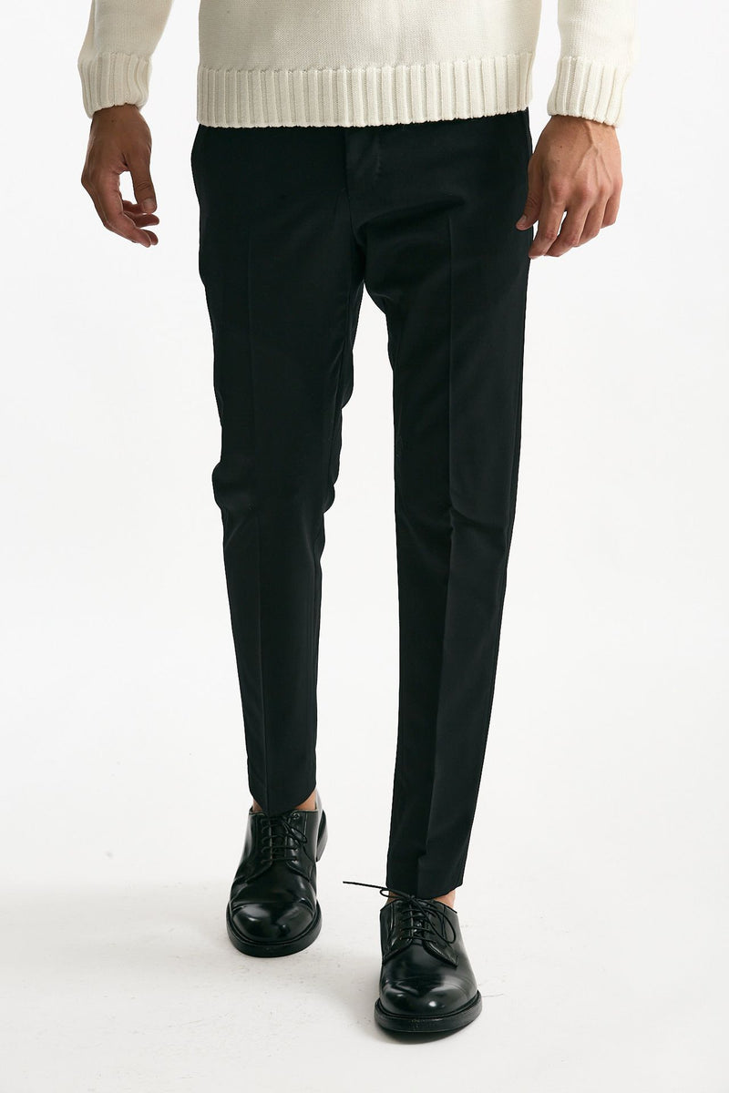 Pantalone EDGE-DIECI in lana stretch nero men Pt torino - 2