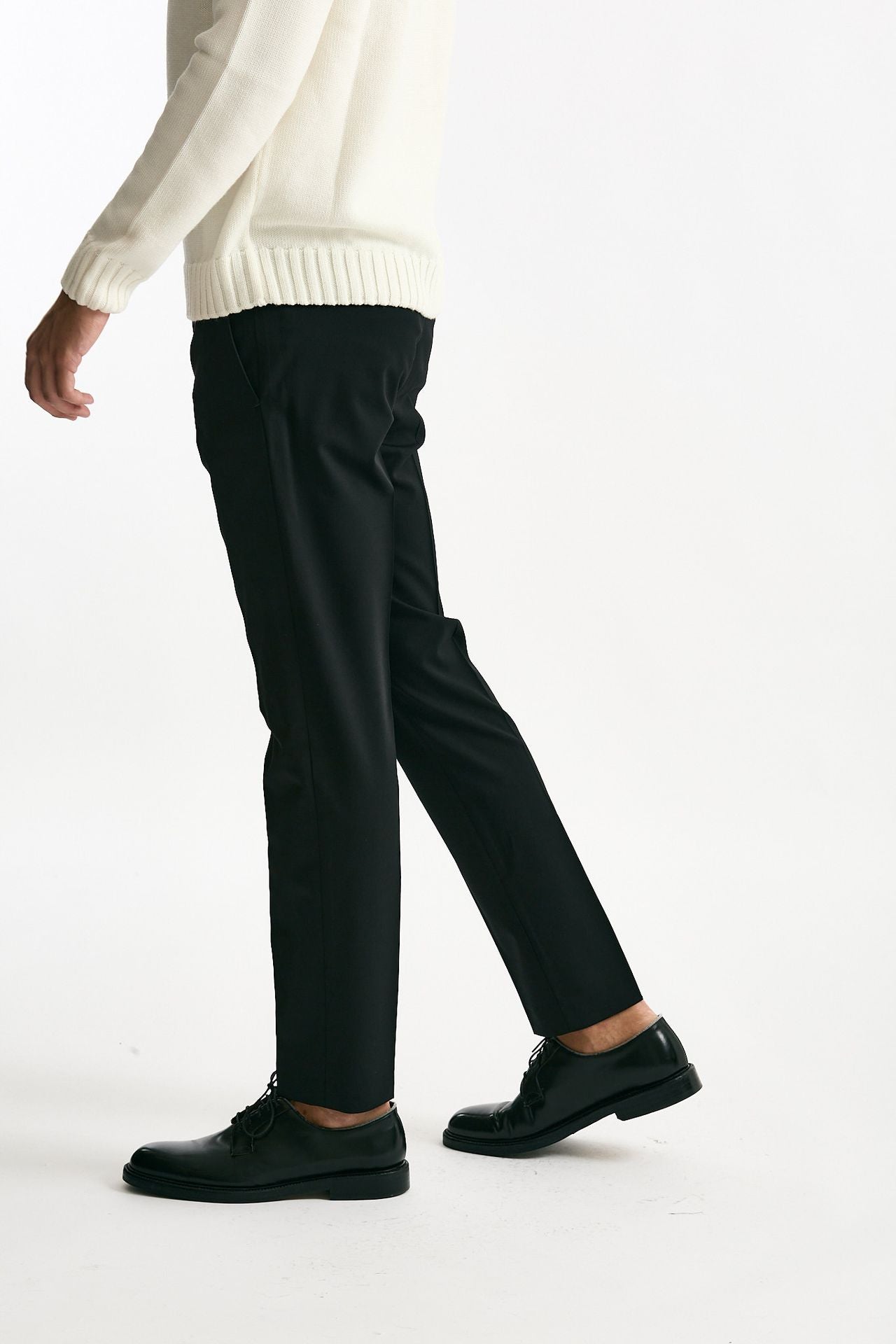 Pantalone EDGE-DIECI in lana stretch nero men Pt torino - 3