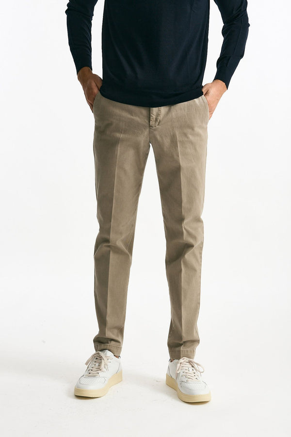 Pantalone MASTER FIT in cotone stretch  beige men Pt torino
