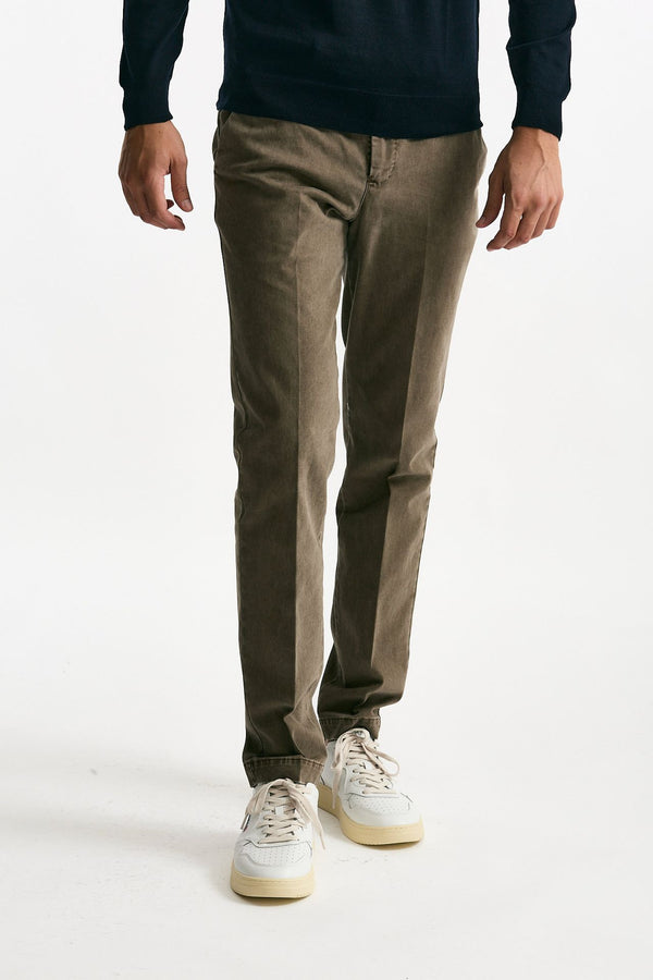 Pantalone MASTER FIT in cotone stretch  tortora men Pt torino