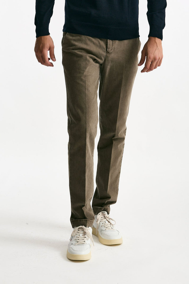 Pantalone MASTER FIT in cotone stretch  tortora men Pt torino - 2
