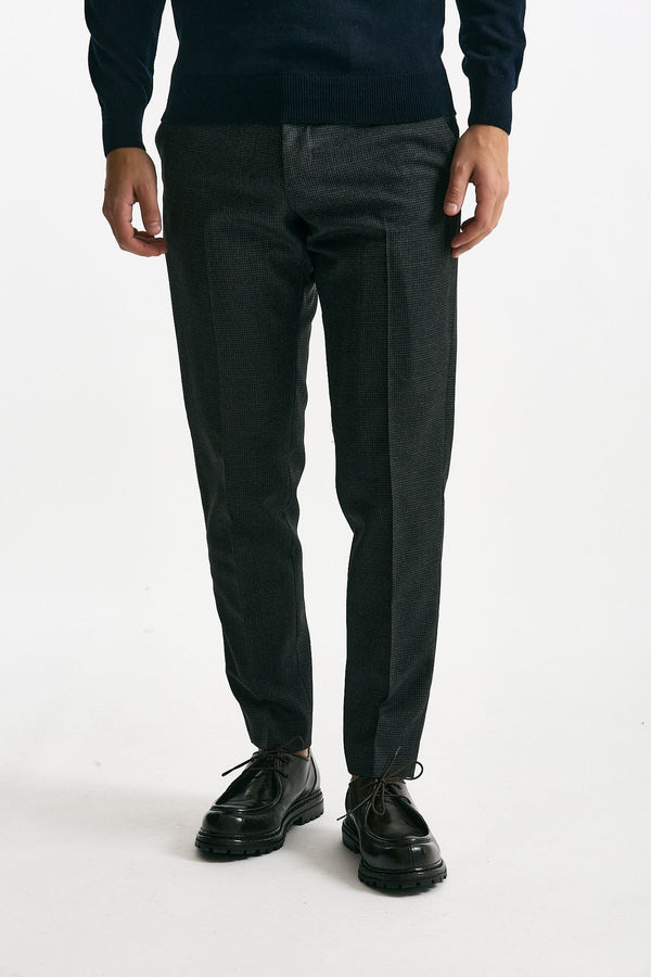 Pantalone EDGE-REBEL in lana grigio/nero men Pt torino