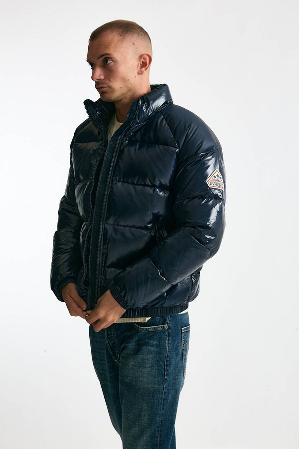 Piumino laccato blu men Pyrenex