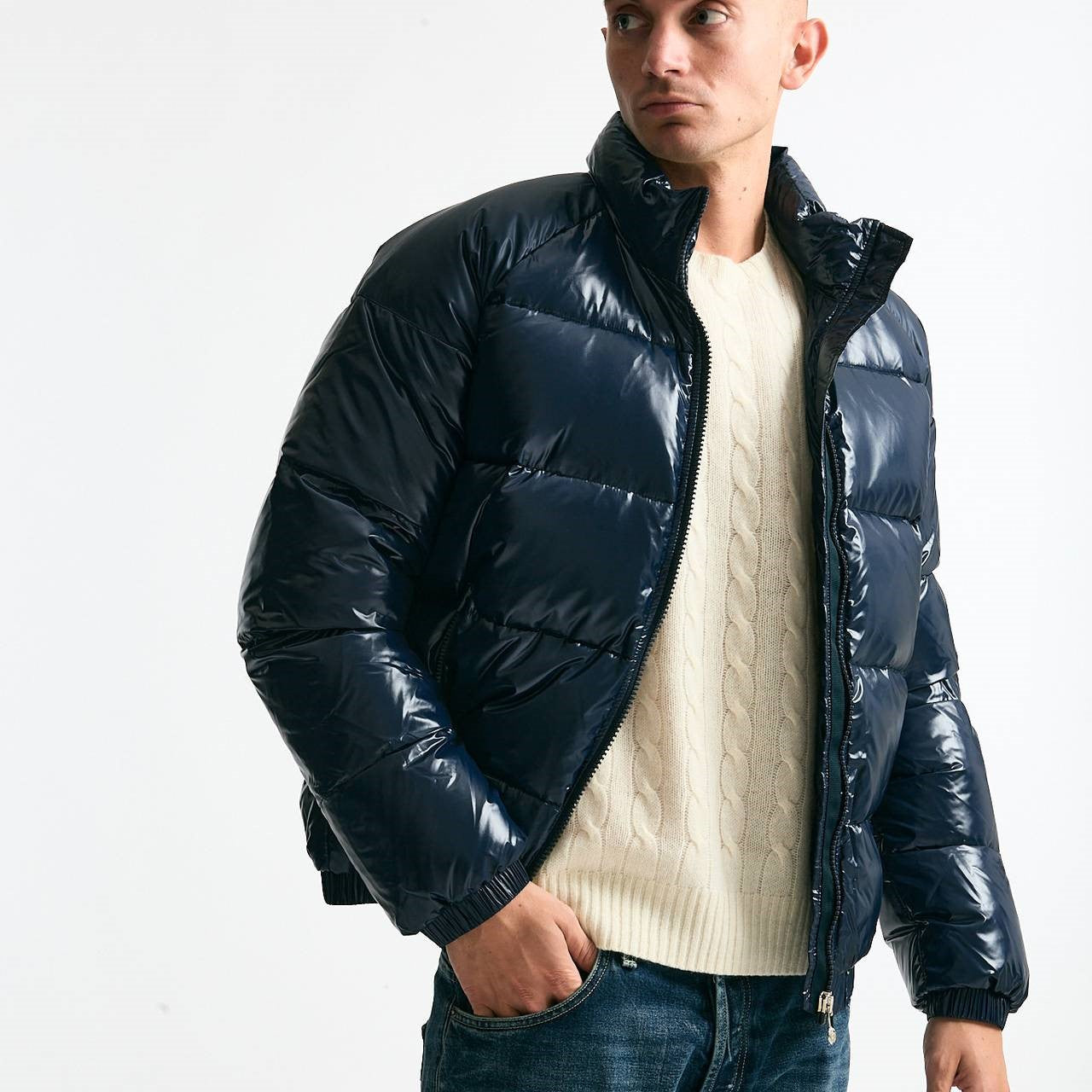 Piumino laccato blu men Pyrenex - 10