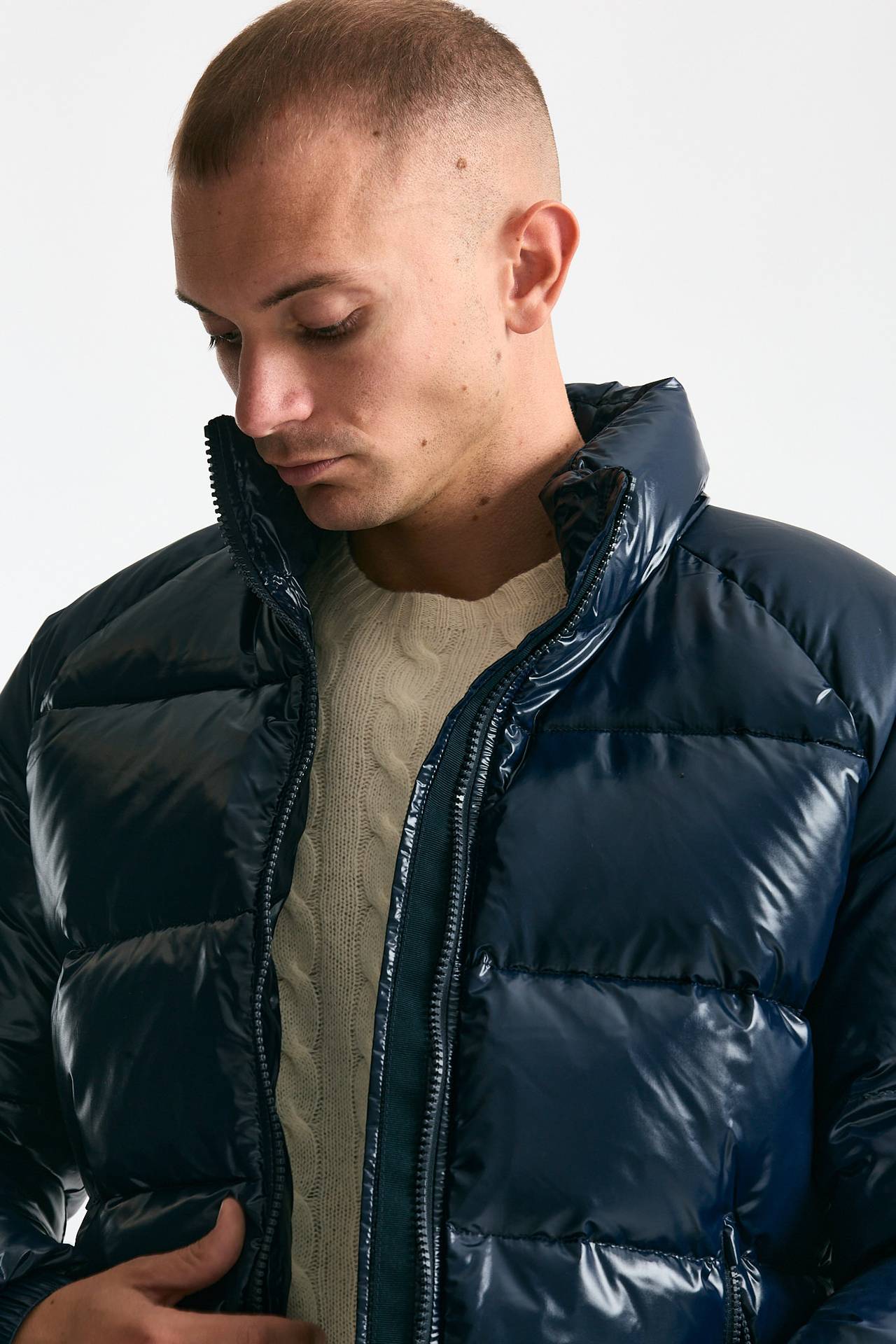 Piumino laccato blu men Pyrenex - 5