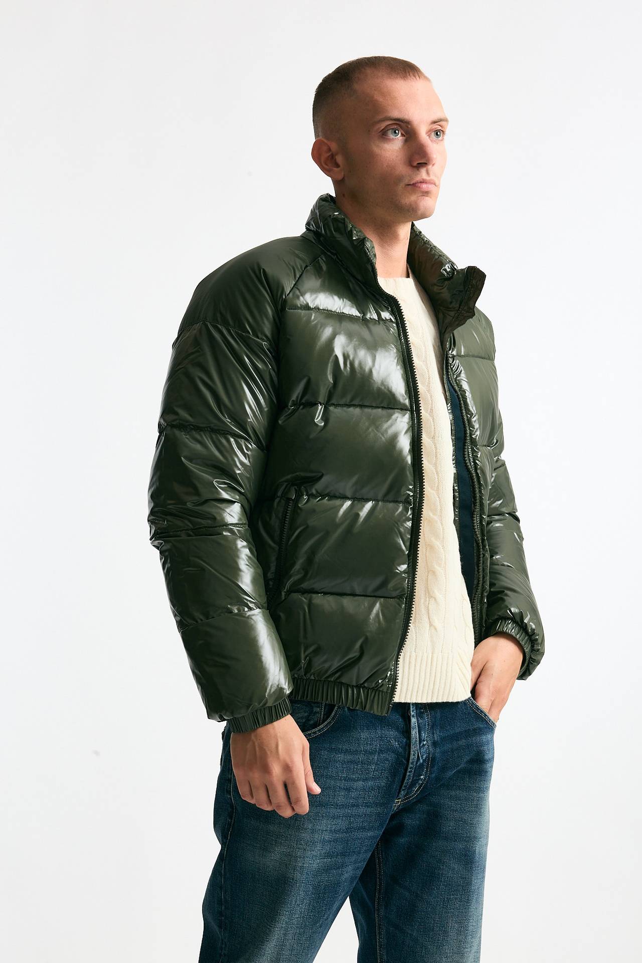 Piumino laccato verde militare men Pyrenex - 1