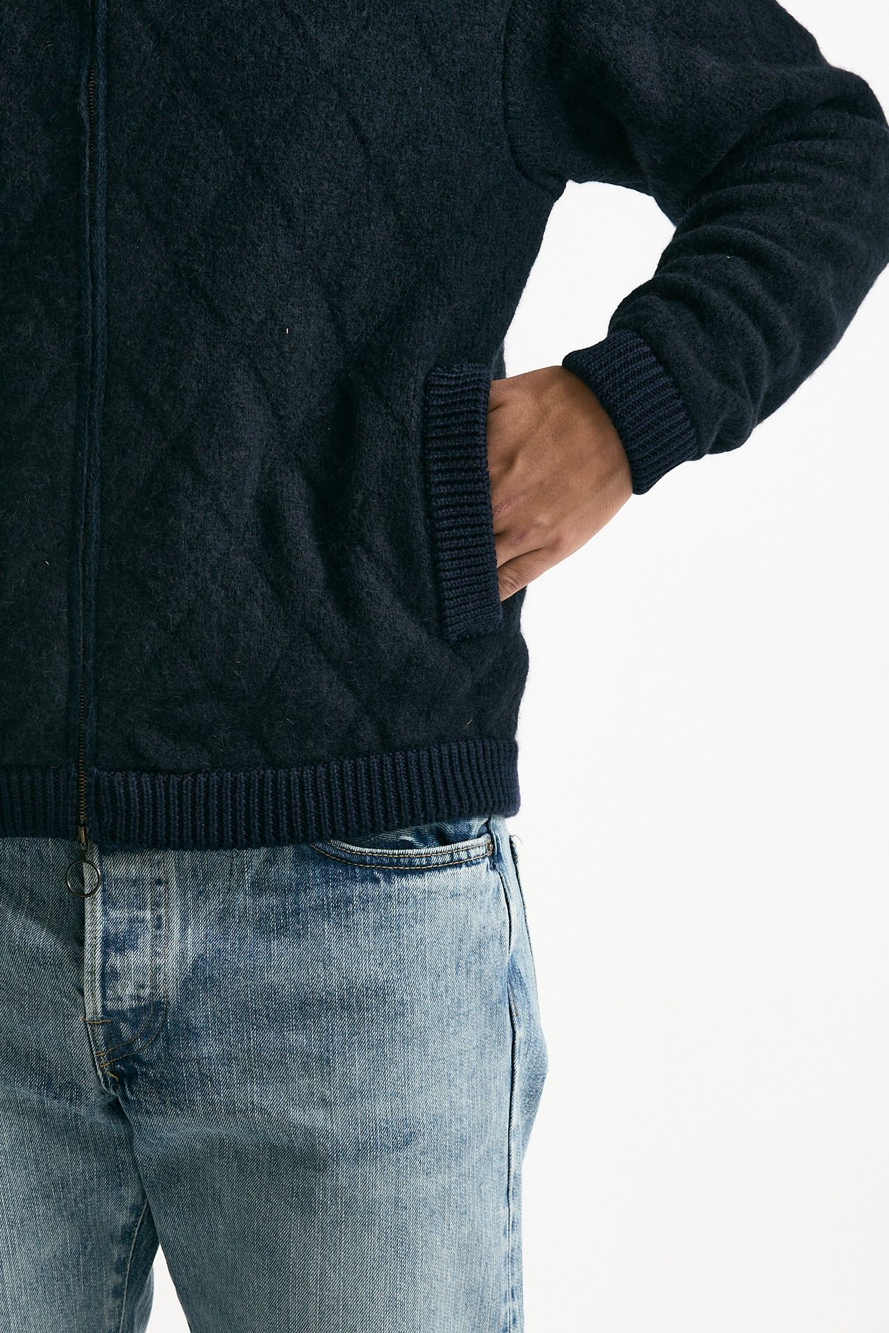 Bomber in lana e baby camel blu men Rakki - 6