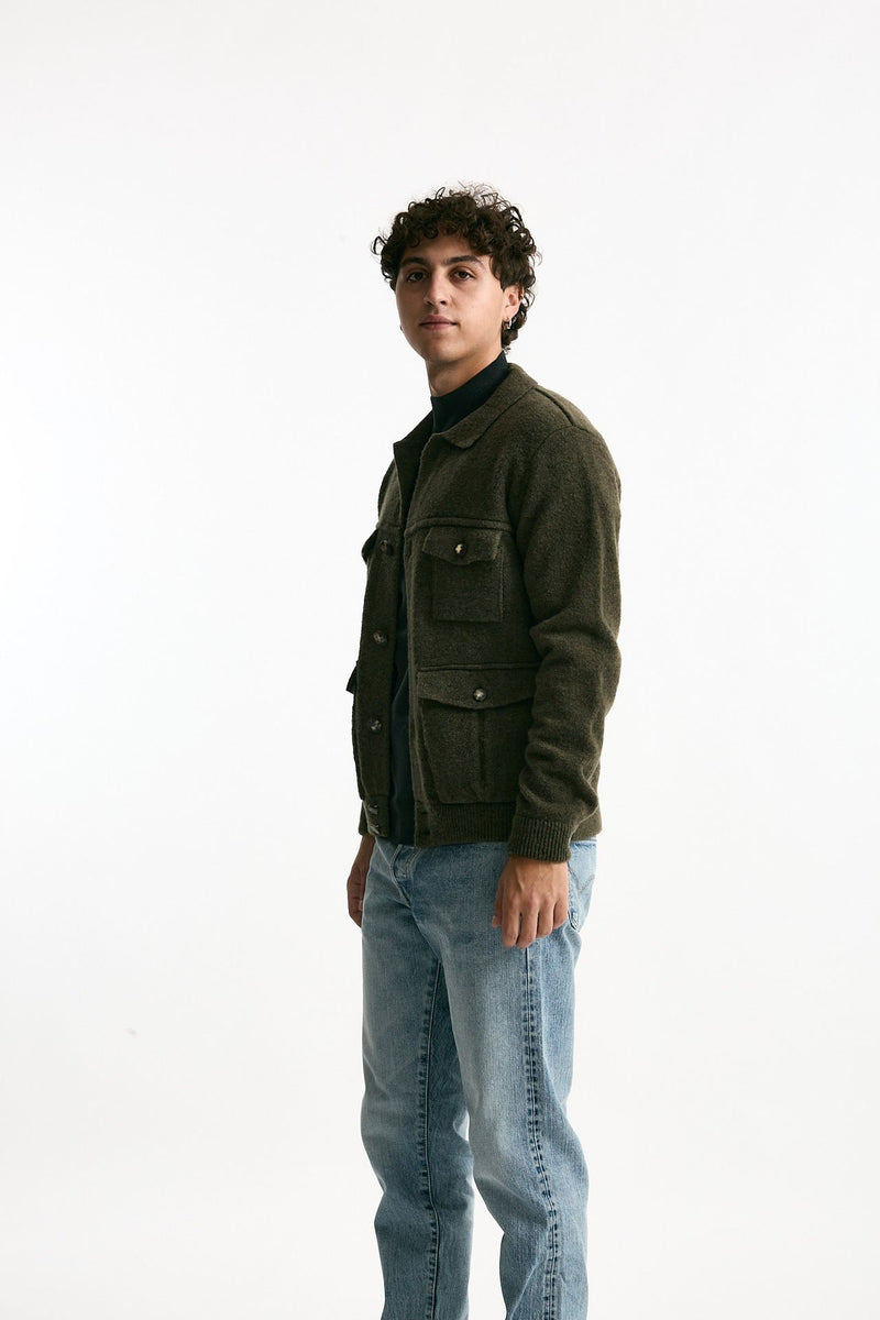 Maglia in lana verde militare men Rakki - 4