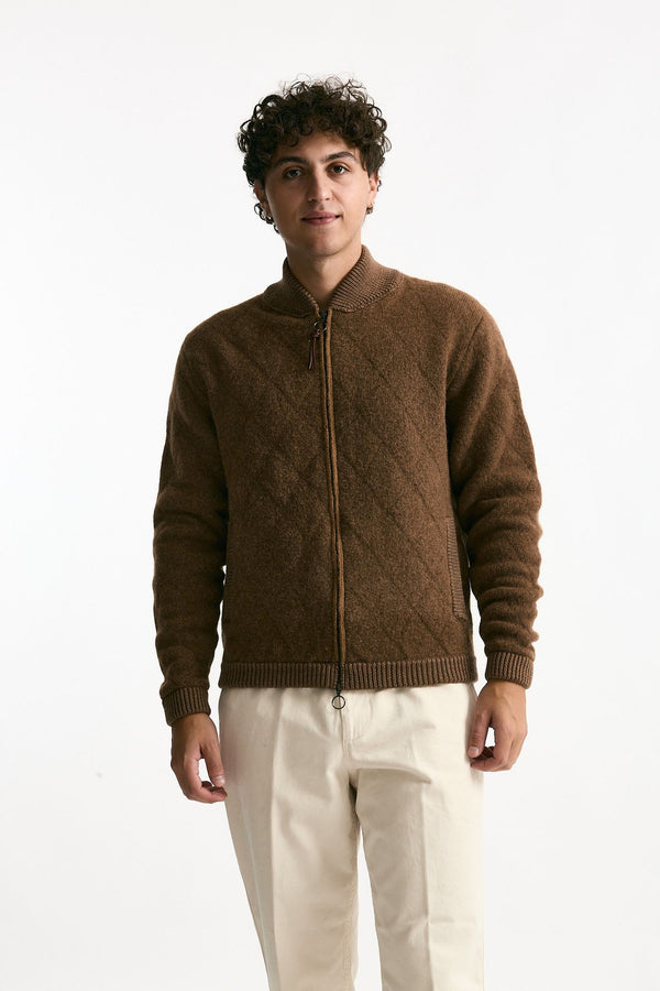 Bomber in lana e baby camel bruciato men Rakki