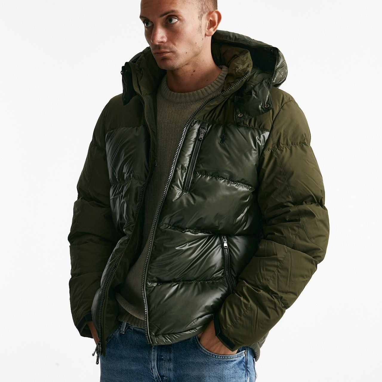 piumino in nylon verde militare men Polo ralph lauren - 10