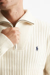 maglia mezza zip in lana e cotone bianco men Polo ralph lauren - 5