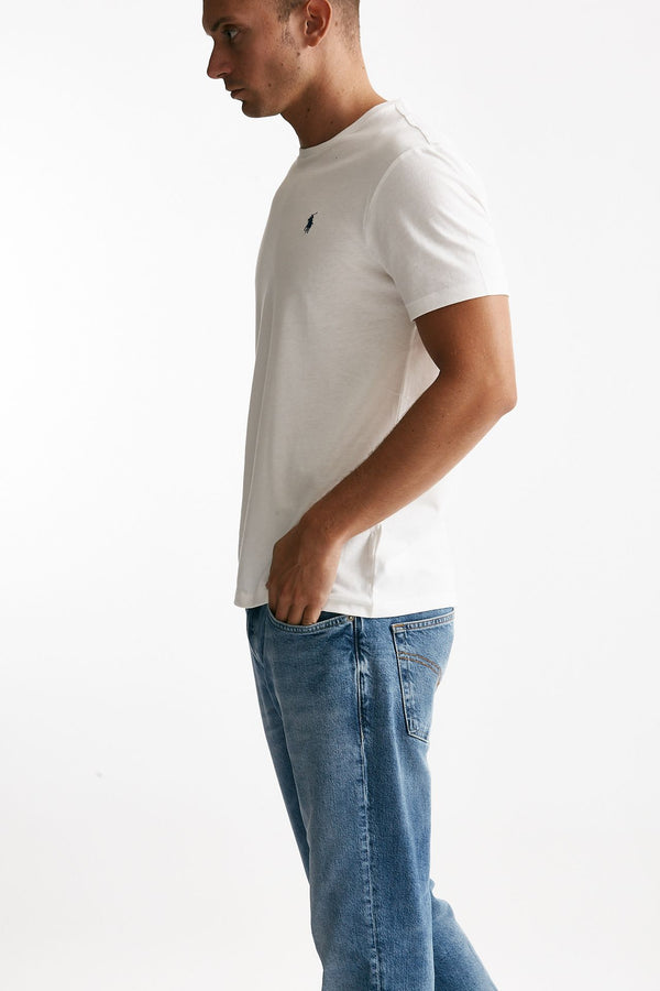 t-shirt custom slim-fit in cotone bianco men Polo ralph lauren