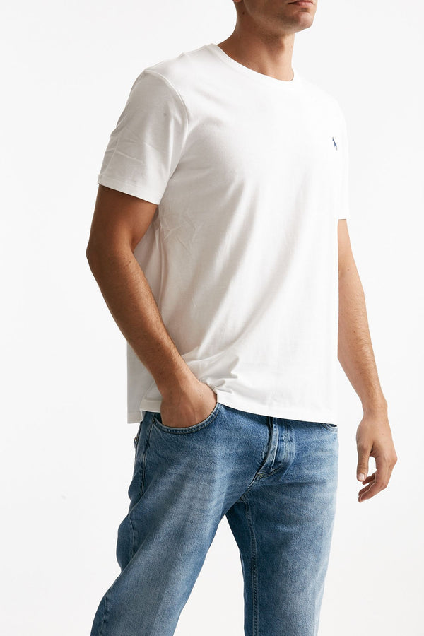 t-shirt custom slim-fit in cotone bianco men Polo ralph lauren
