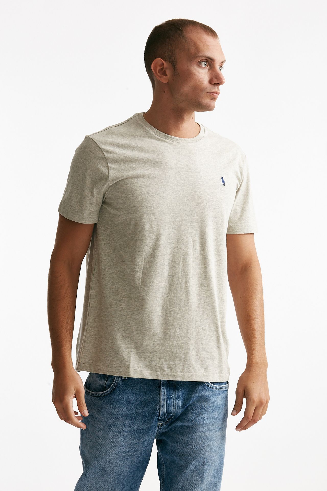 t-shirt custom slim-fit in cotone grigio men Polo ralph lauren - 1