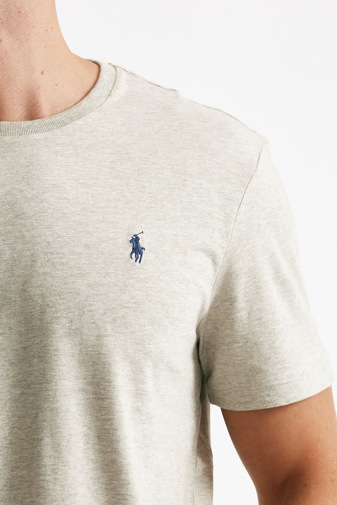 t-shirt custom slim-fit in cotone grigio men Polo ralph lauren - 5