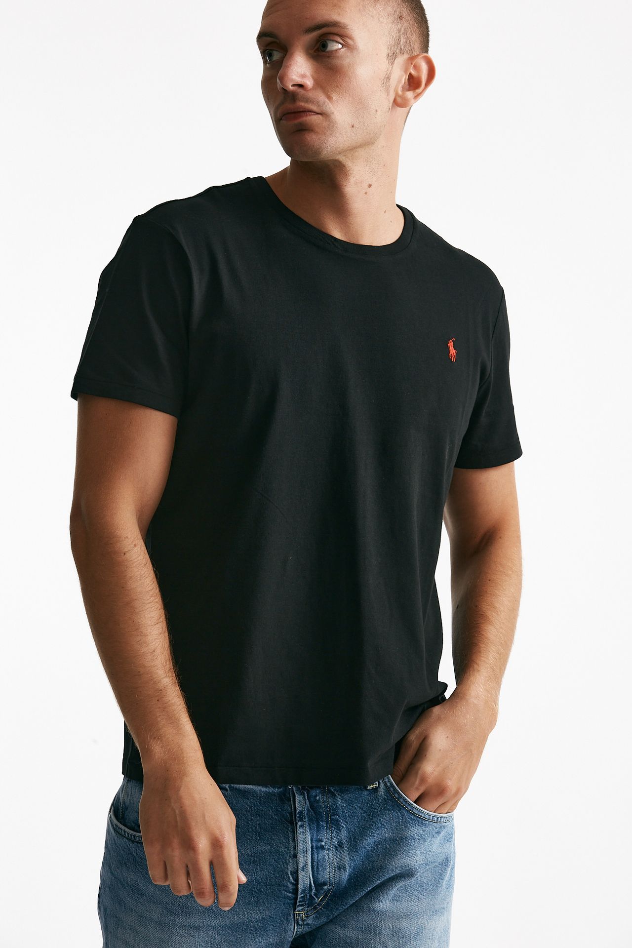t-shirt custom slim-fit in cotone nero men Polo ralph lauren - 1