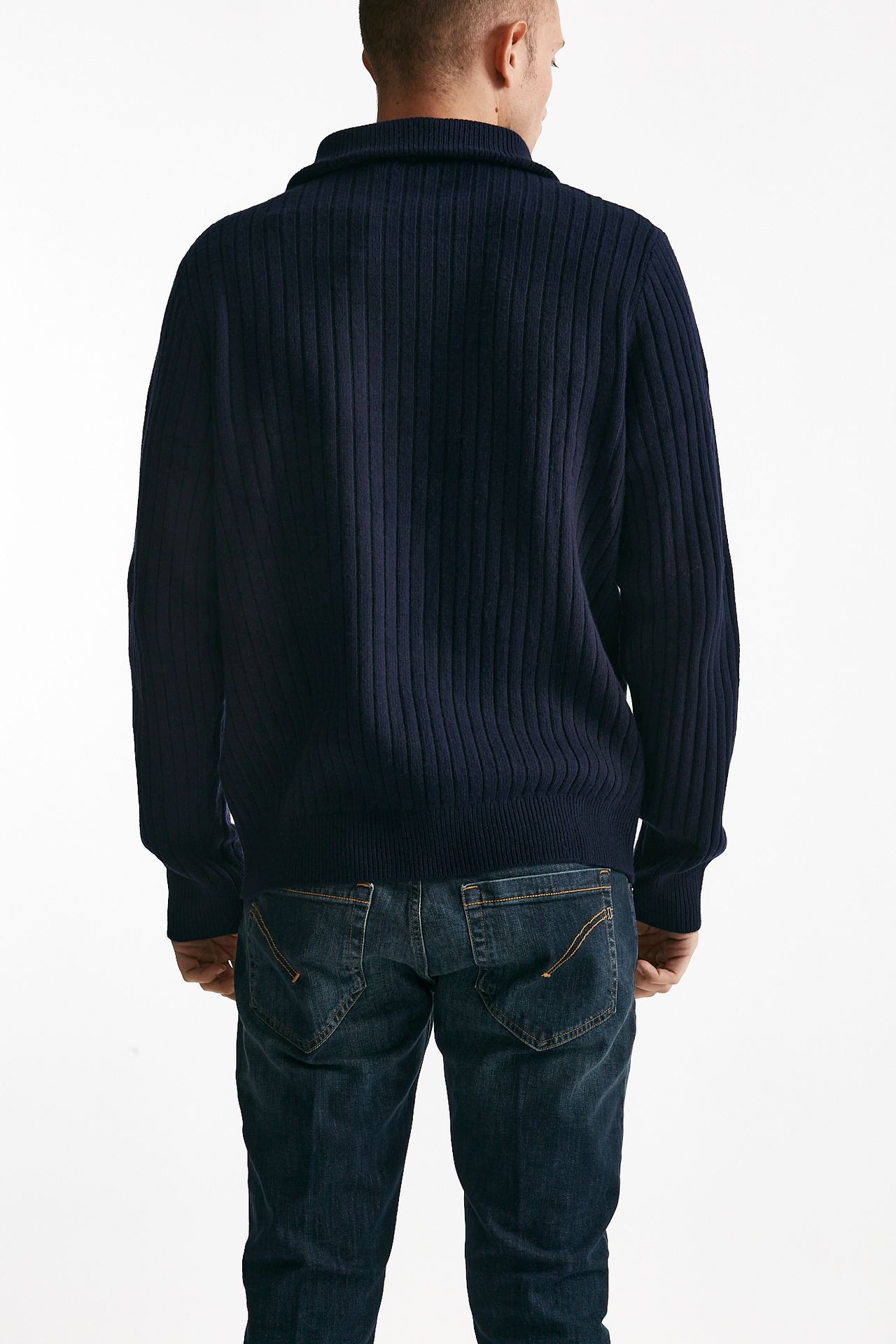 maglia mezza zip in lana e cotone blu men Polo ralph lauren - 3