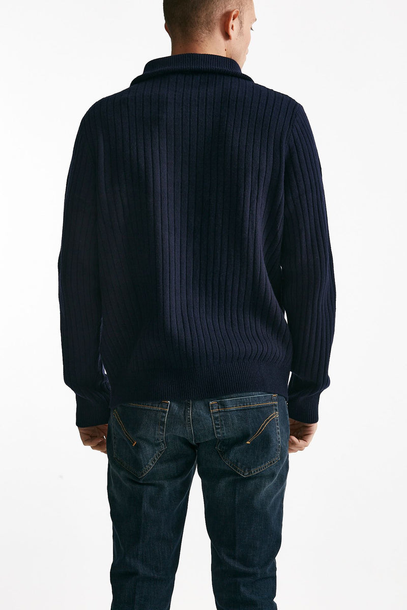 maglia mezza zip in lana e cotone blu men Polo ralph lauren - 3