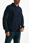 maglia mezza zip in lana e cotone blu men Polo ralph lauren - 4
