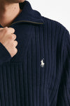 maglia mezza zip in lana e cotone blu men Polo ralph lauren - 5