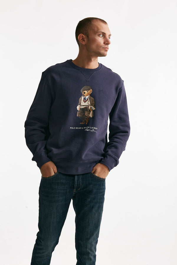 felpa girocollo in misto cotone blu men Polo ralph lauren