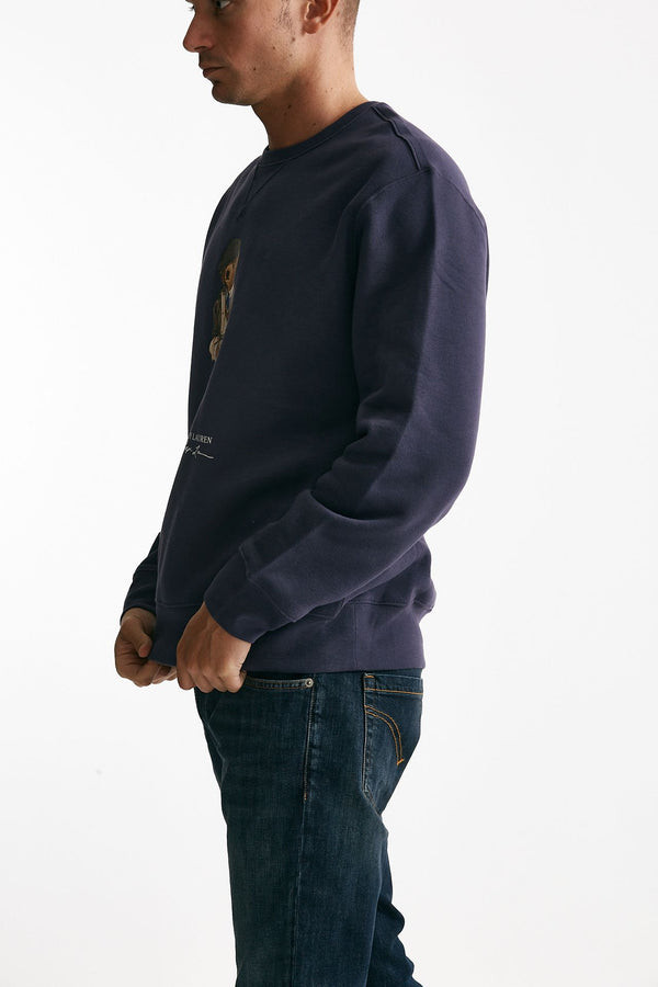 felpa girocollo in misto cotone blu men Polo ralph lauren