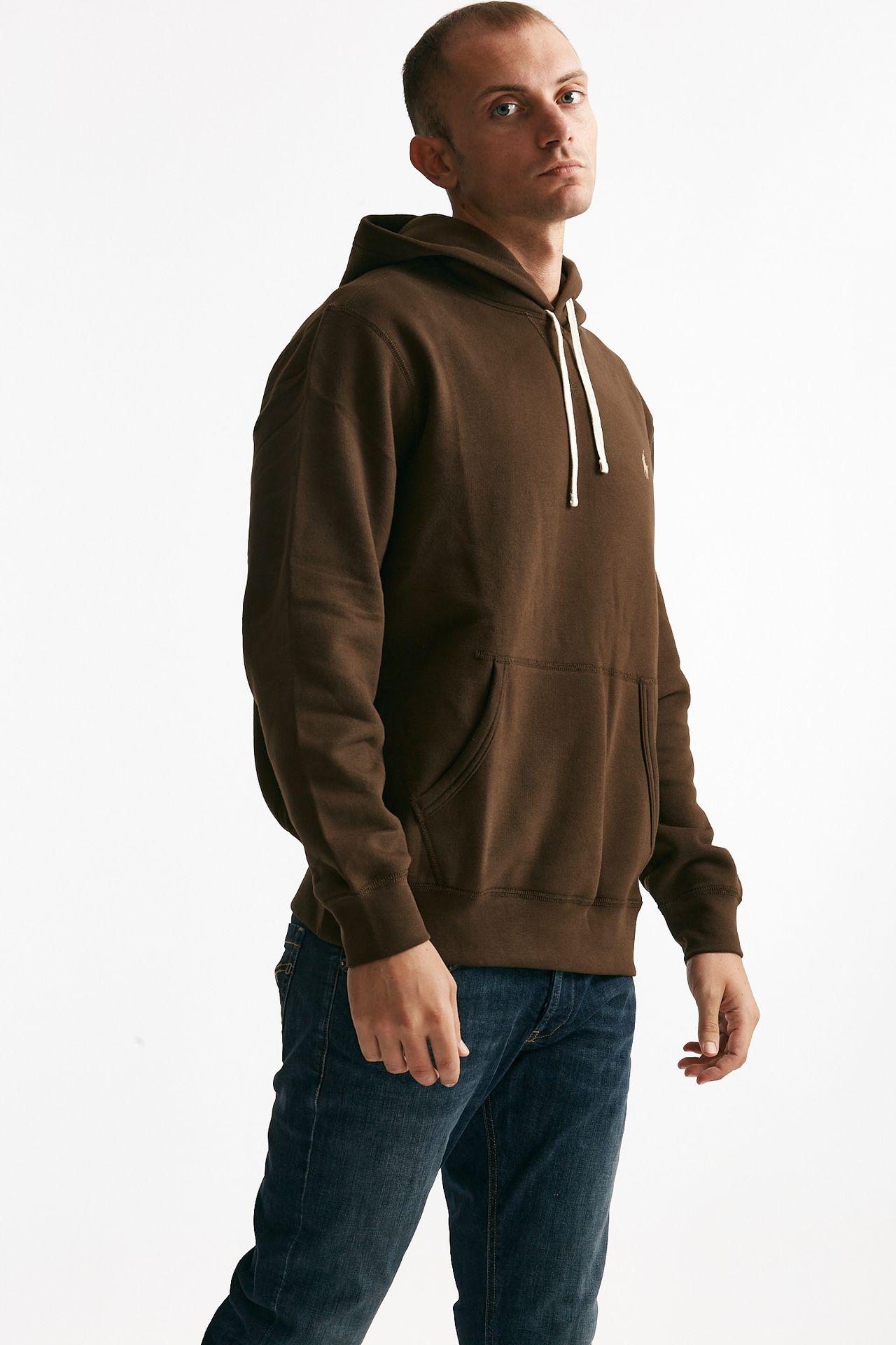 felpa con cappuccio in misto cotone marrone men Polo ralph lauren - 4
