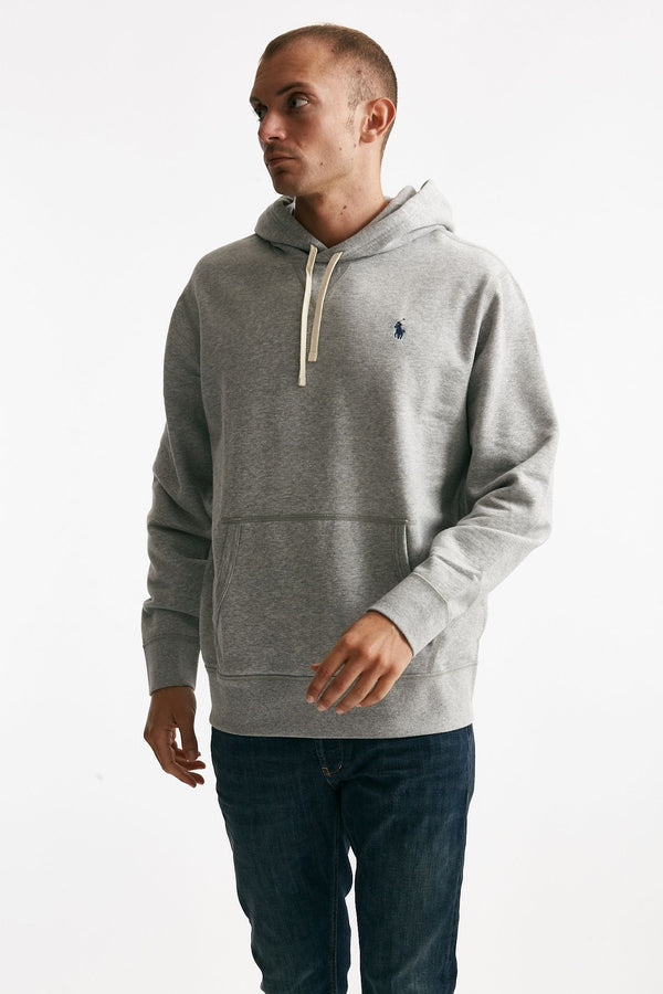 felpa con cappuccio in cotone grigio men Polo ralph lauren
