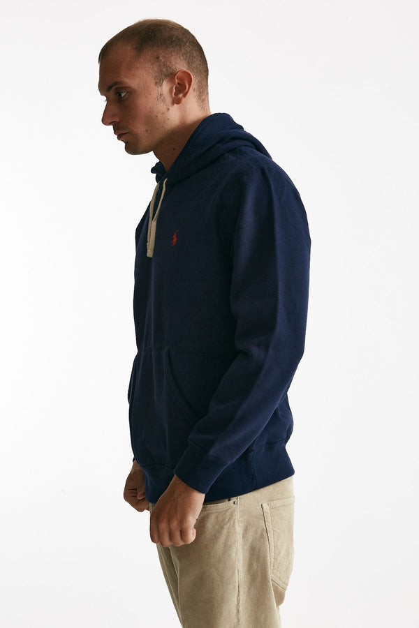 felpa con cappuccio in misto cotone blu men Polo ralph lauren