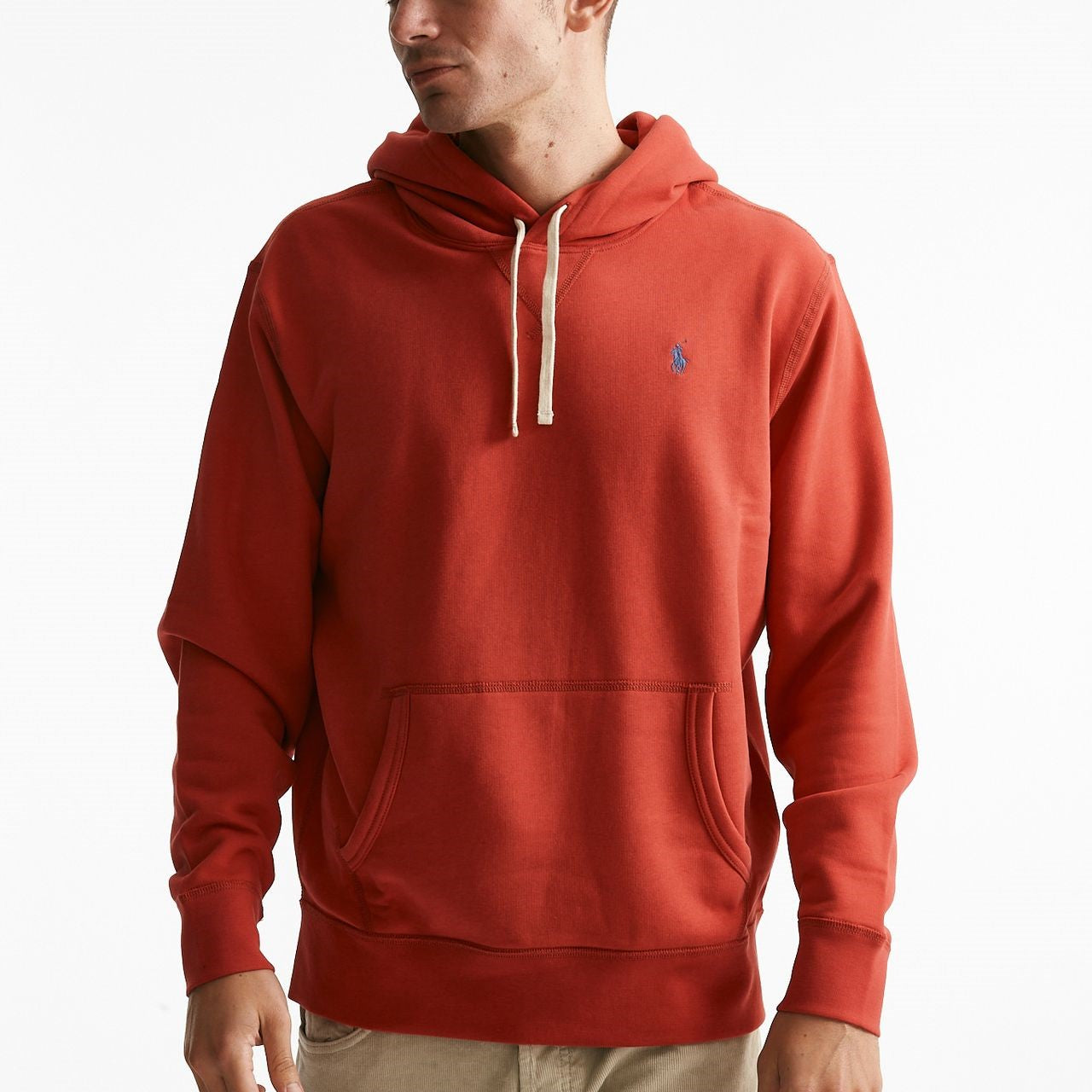 felpa con cappuccio in misto cotone rosso corallo men Polo ralph lauren - 7