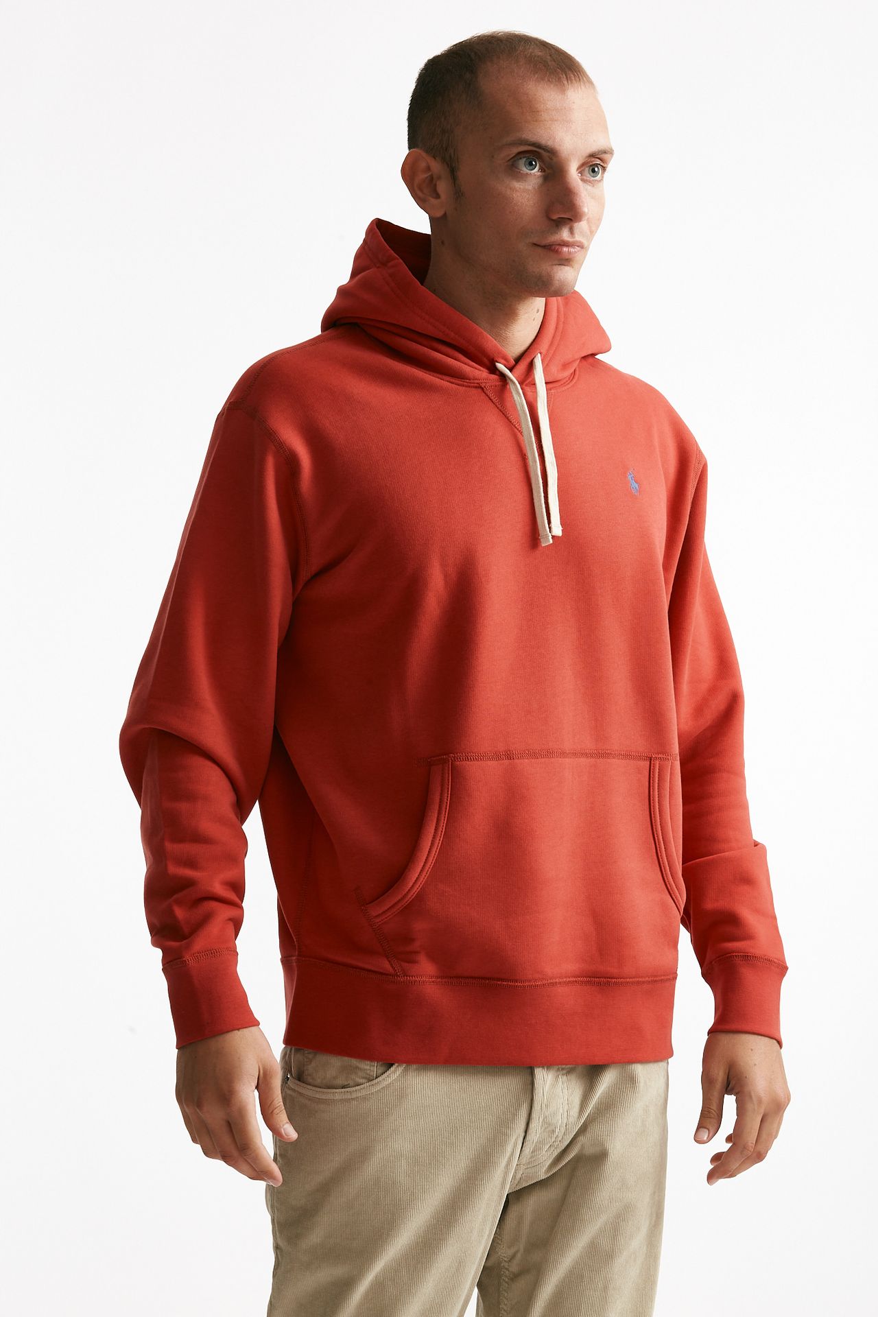 felpa con cappuccio in misto cotone rosso corallo men Polo ralph lauren - 4