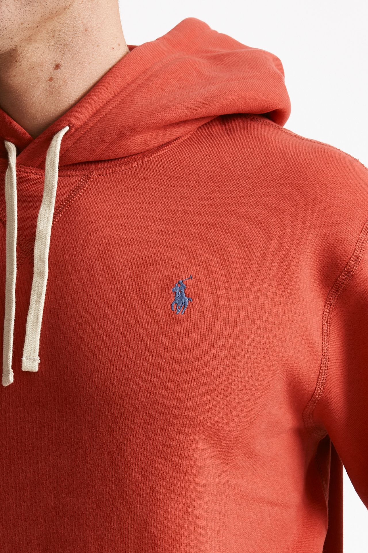 felpa con cappuccio in misto cotone rosso corallo men Polo ralph lauren - 5