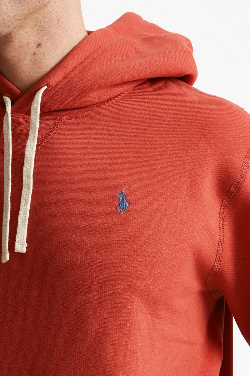 felpa con cappuccio in misto cotone rosso corallo men Polo ralph lauren - 5