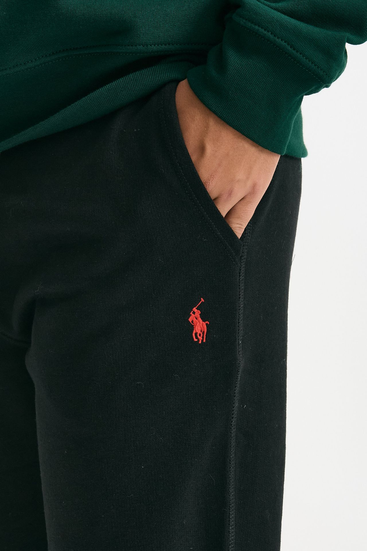 Pantalone tuta in cotone e poliestere nero men Polo ralph lauren - 5