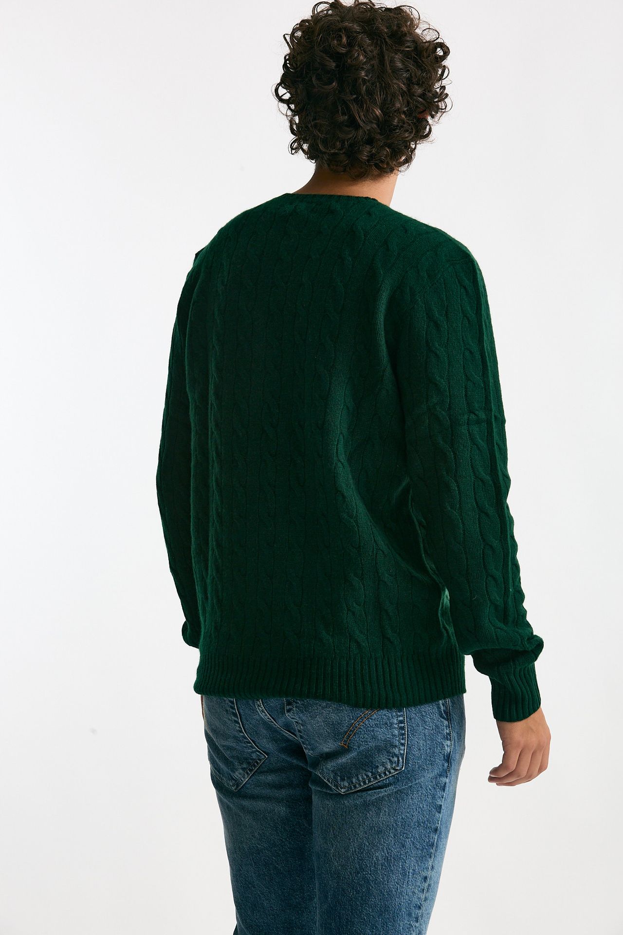 Maglia a trecce in lana e cashmere verdone men Polo ralph lauren - 3