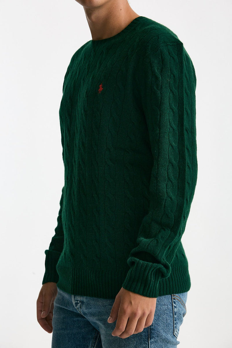 Maglia a trecce in lana e cashmere verdone men Polo ralph lauren - 4