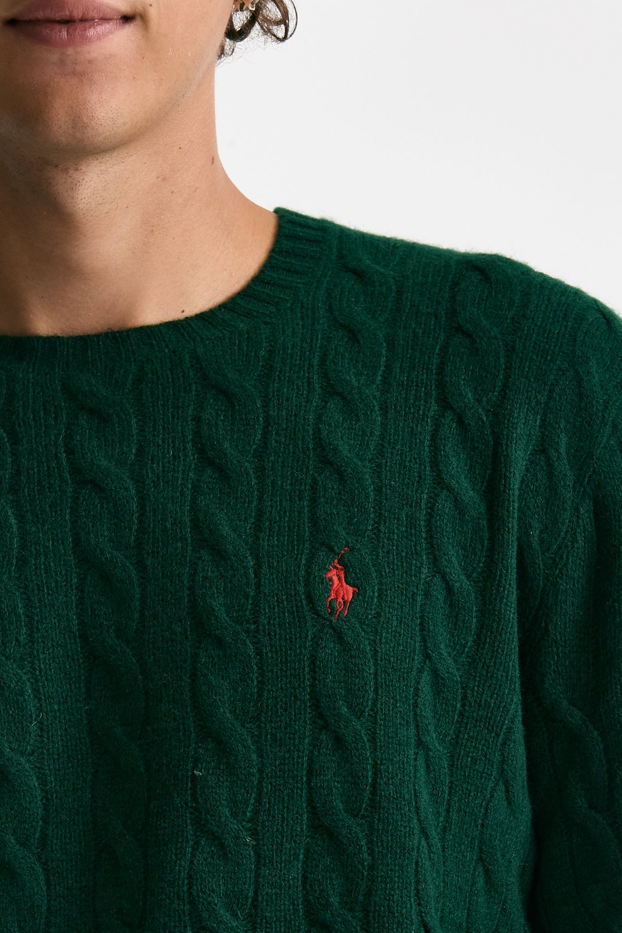 Maglia a trecce in lana e cashmere verdone men Polo ralph lauren - 5