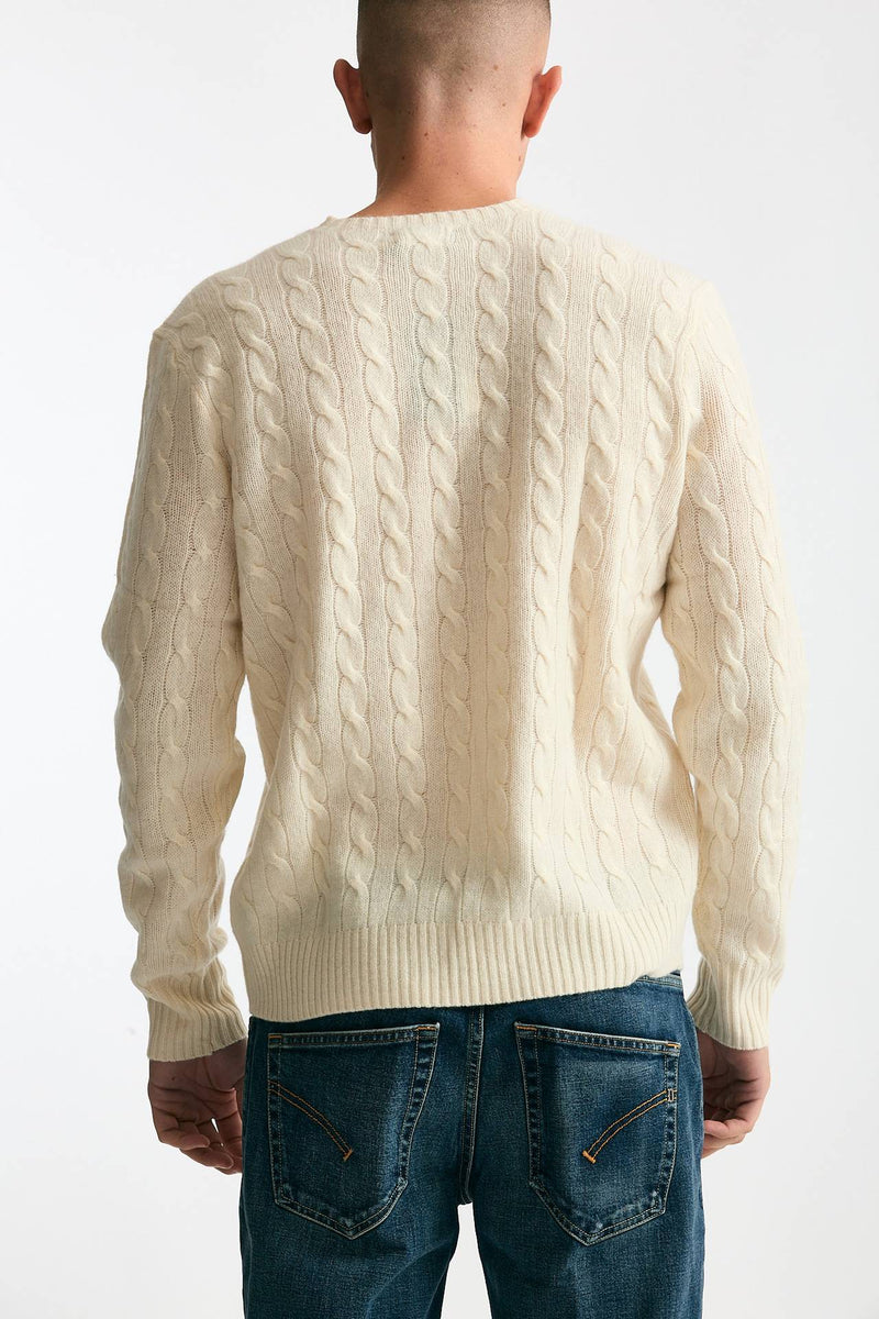 Maglia in lana a trecce lana/cashmere panna men Polo ralph lauren - 3