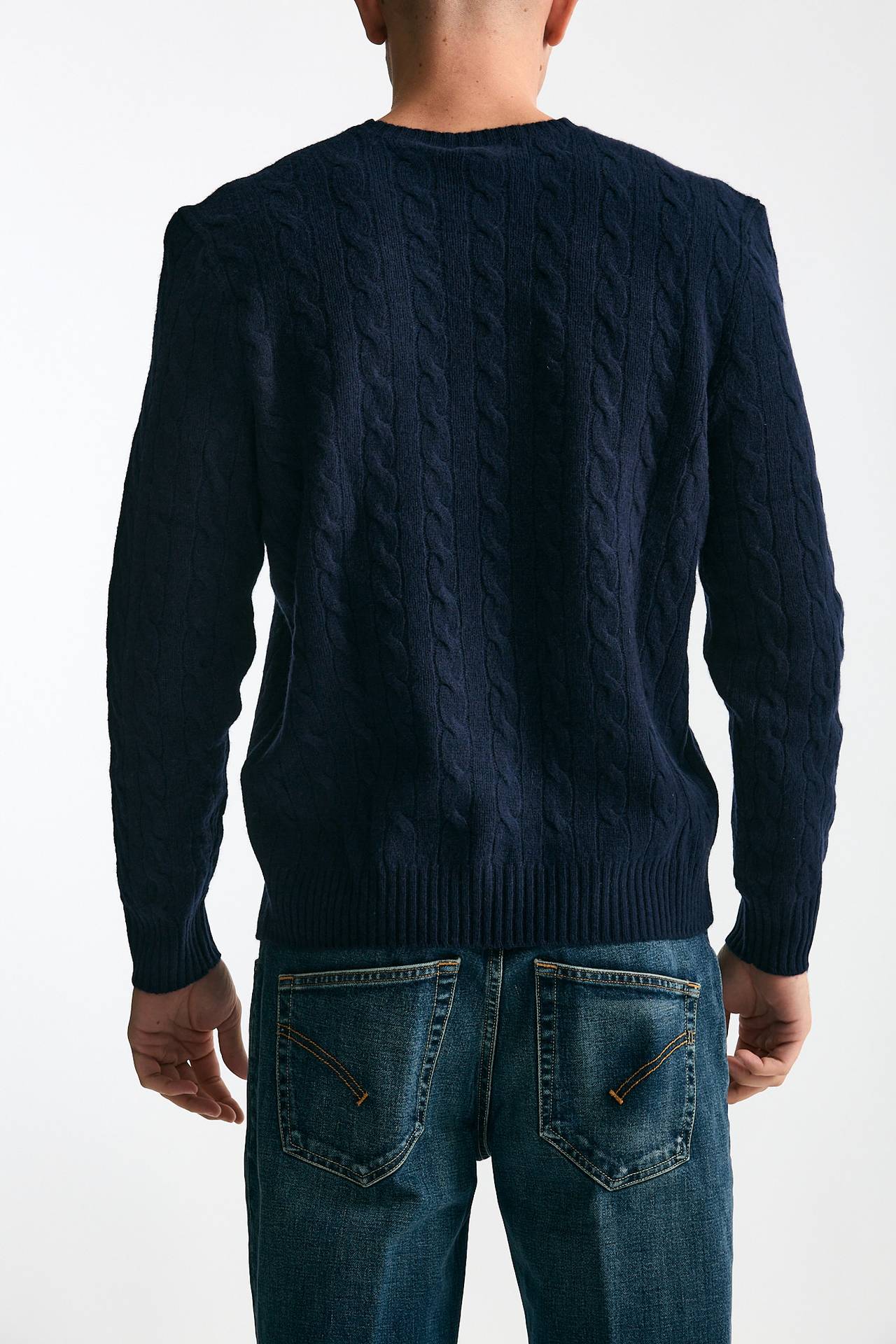 Maglia in lana a trecce lana/cashmere blu men Polo ralph lauren - 3