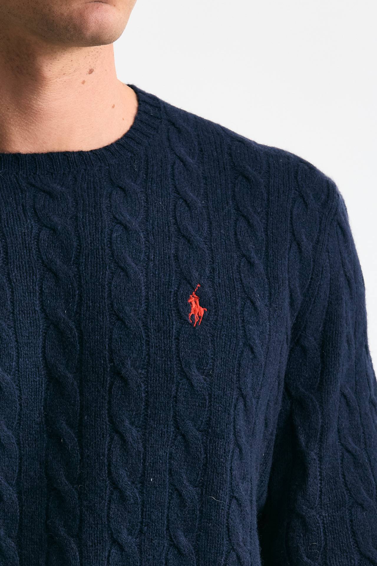 Maglia in lana a trecce lana/cashmere blu men Polo ralph lauren - 5