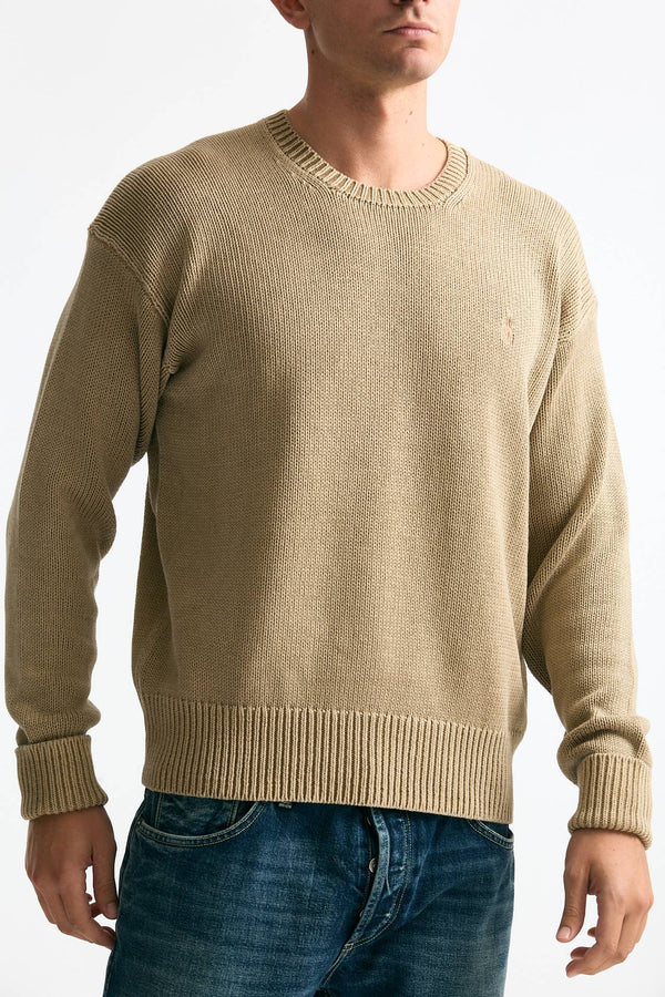 Maglia in cotone lavato beige men Polo ralph lauren