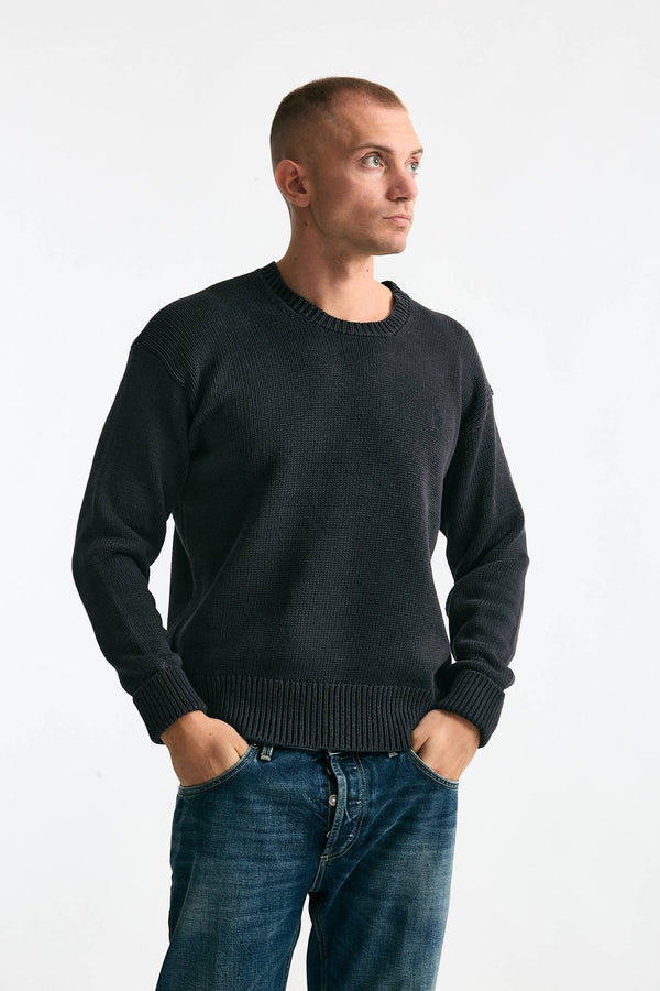 Maglia in cotone lavato grigio men Polo ralph lauren