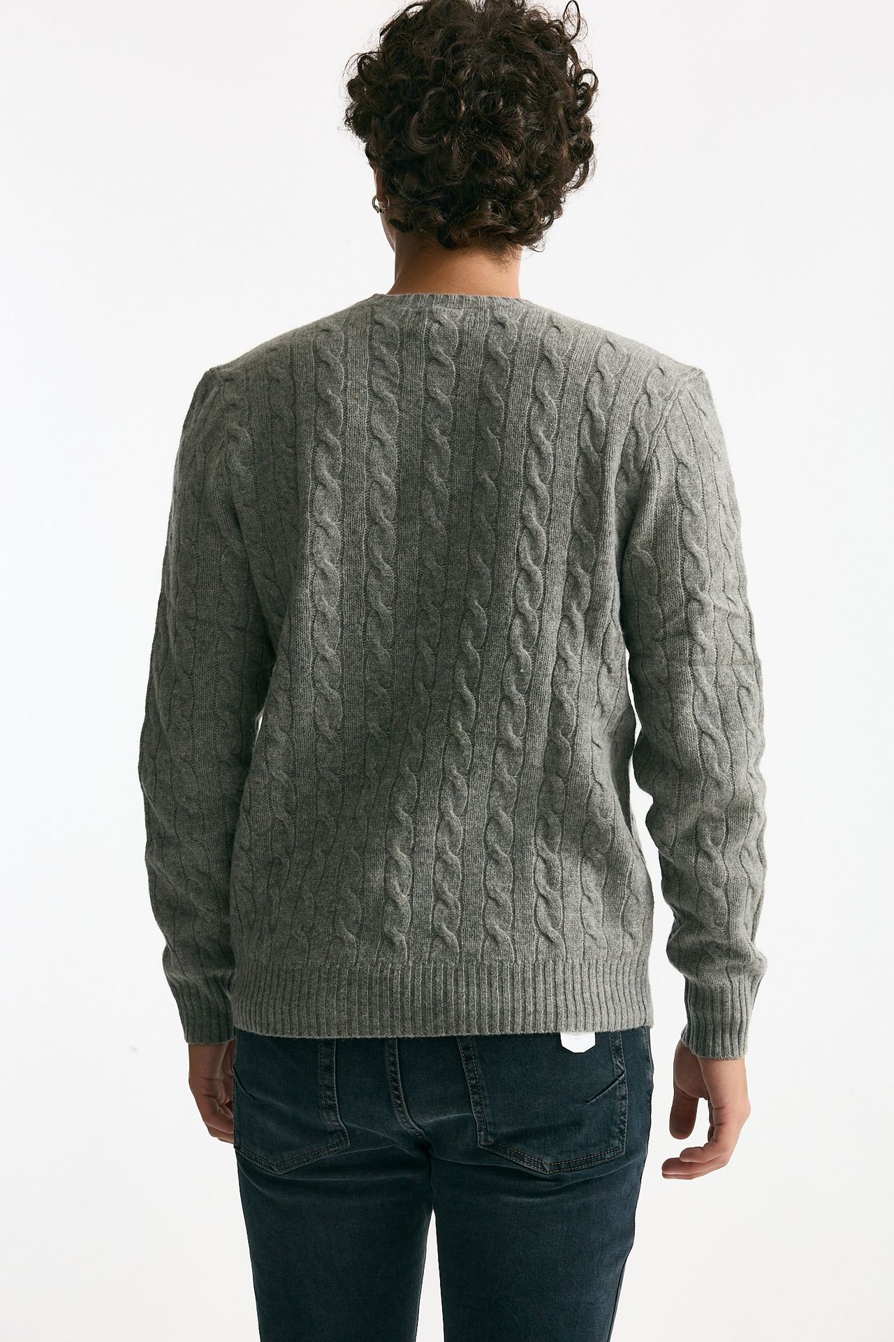 Maglia trecce in lana e cashmere grigio men Polo ralph lauren - 3